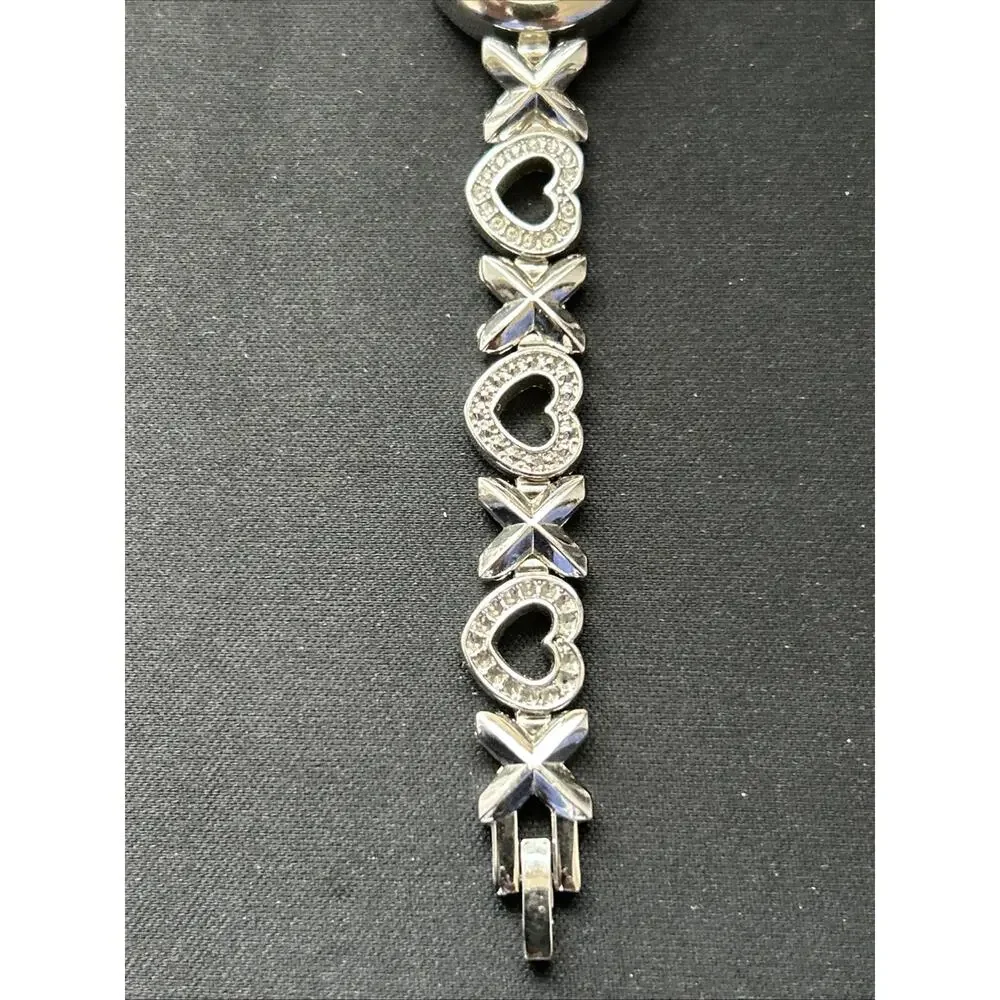 Silver Tone XO Link Band Women’s Quartz Watch